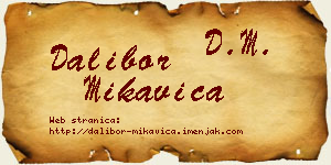 Dalibor Mikavica vizit kartica